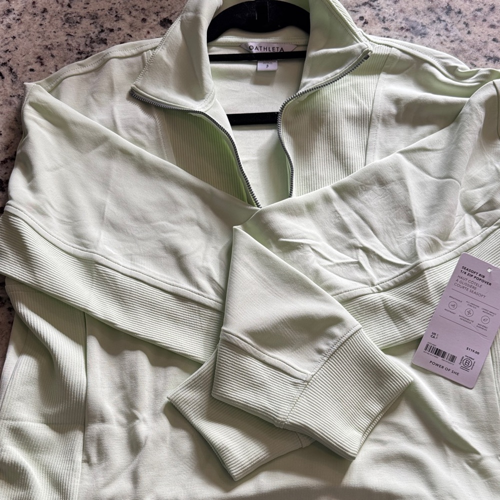 Athleta Mint Green Zip Pullover